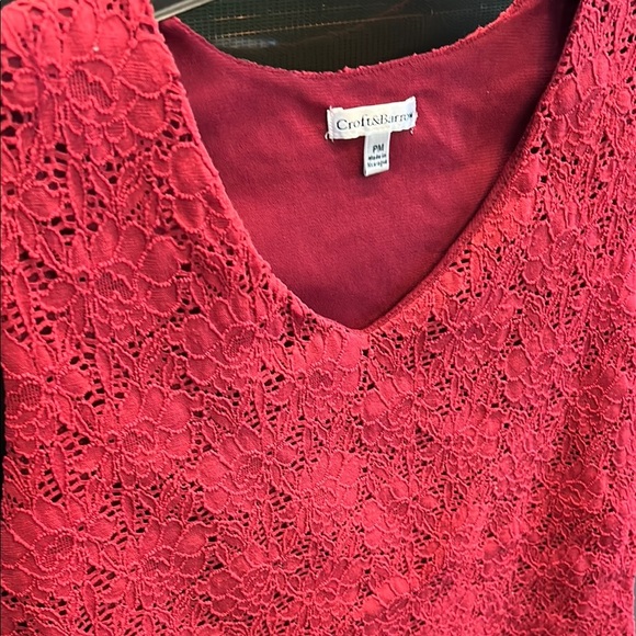 Croft & Barrow Red Fitted Sleeveless‎ Tank Top - Picture 5 of 7